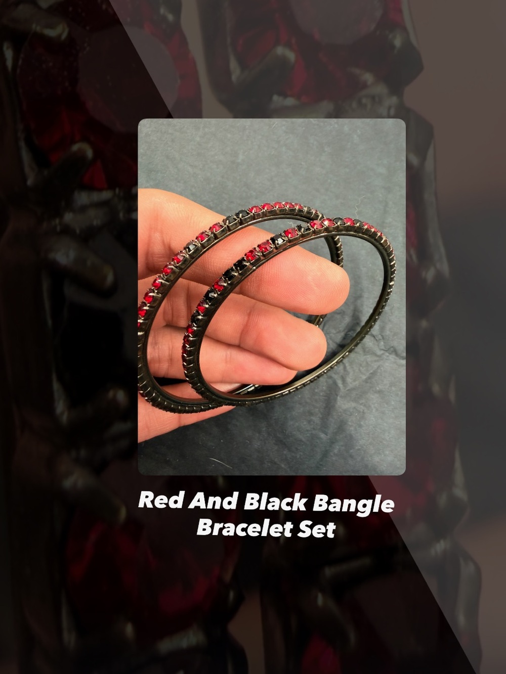 EUC Red And Black Bangle Bracelet Set